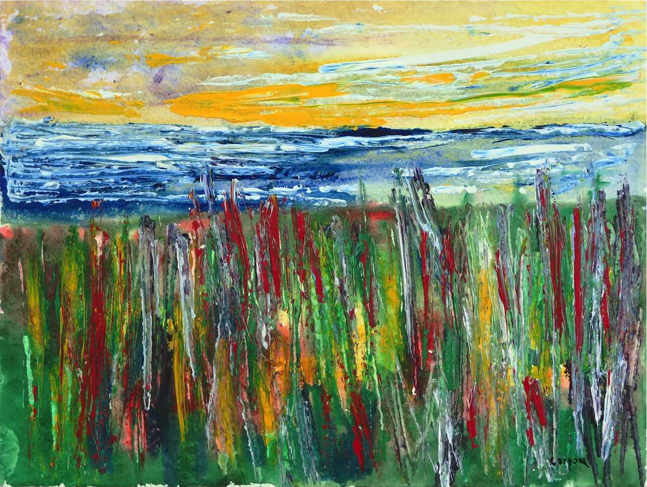 Paesaggio, 1986 acrylique sur papier 41,8 x 55,7 cm