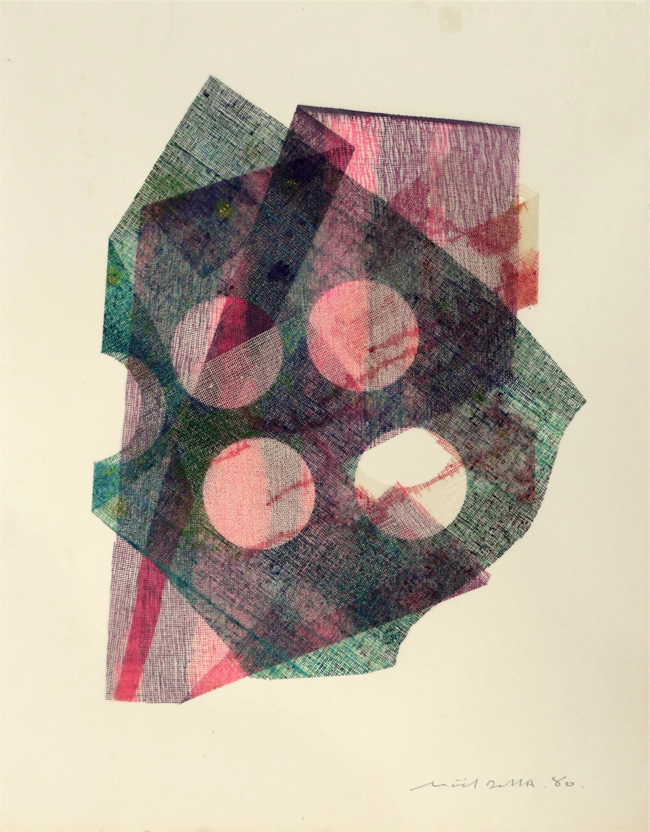 Tarlatane, 1980 collage et acrylique sur papier 48,1 x 37,3 cm