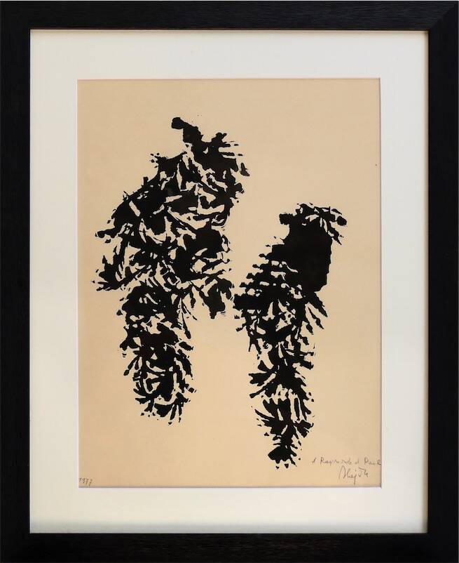 Sandkat4X4 Sans titre, 1977 encre sur papier  42 x 31 cm dédicace à Raymonde Godin et Paul Kallos