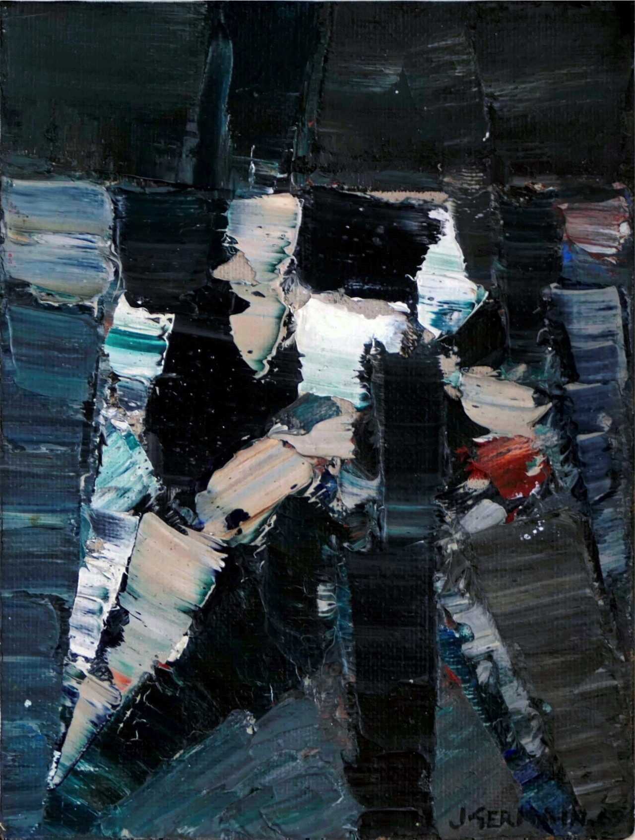 composition 1969 huile sur toile 22 x 16 cm