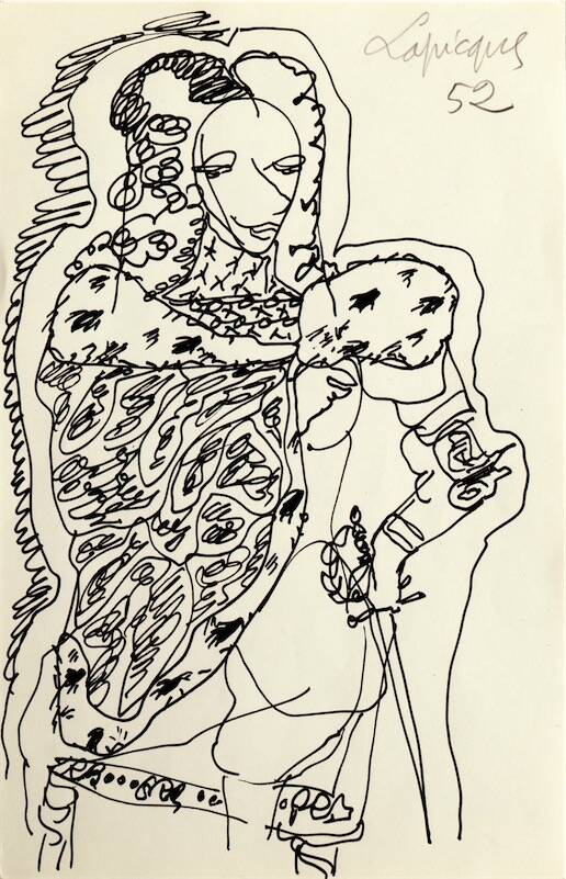 Sandkat4X4 Personnage, 1952 encre sur papier 21 x 13,5 cm