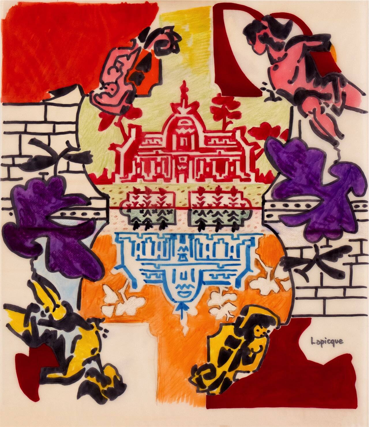 Sans titre,technique mixte sur papier 58,4 x 49,9 cm