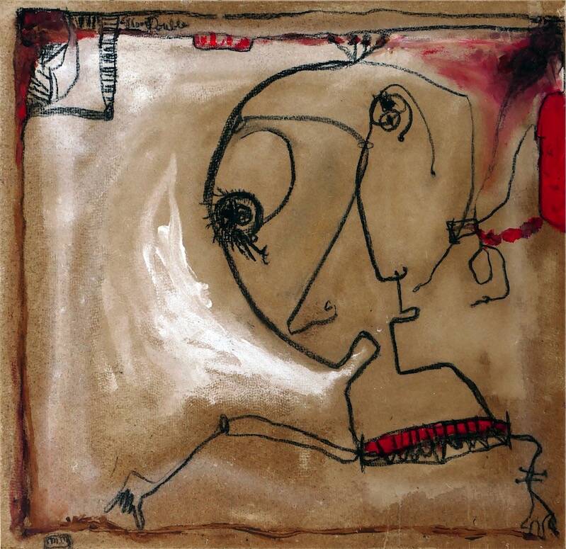 Sandkat4X4 Mon double, 1988 acrylique et fusain sur isorel sur châssis 100,5 x 105,3 cm