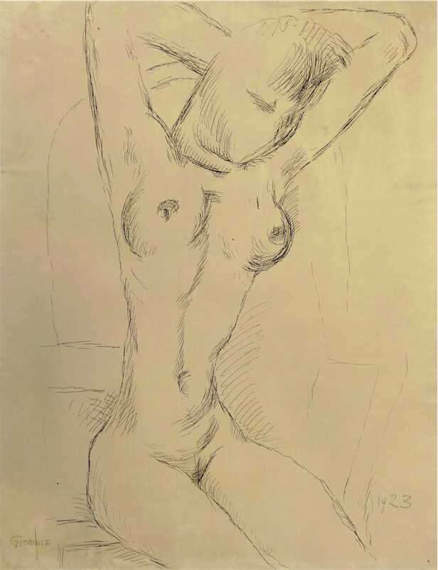Sandkat4X4 Nu, 1923 encre de chine sur papier  64,5 x 49,5 cm