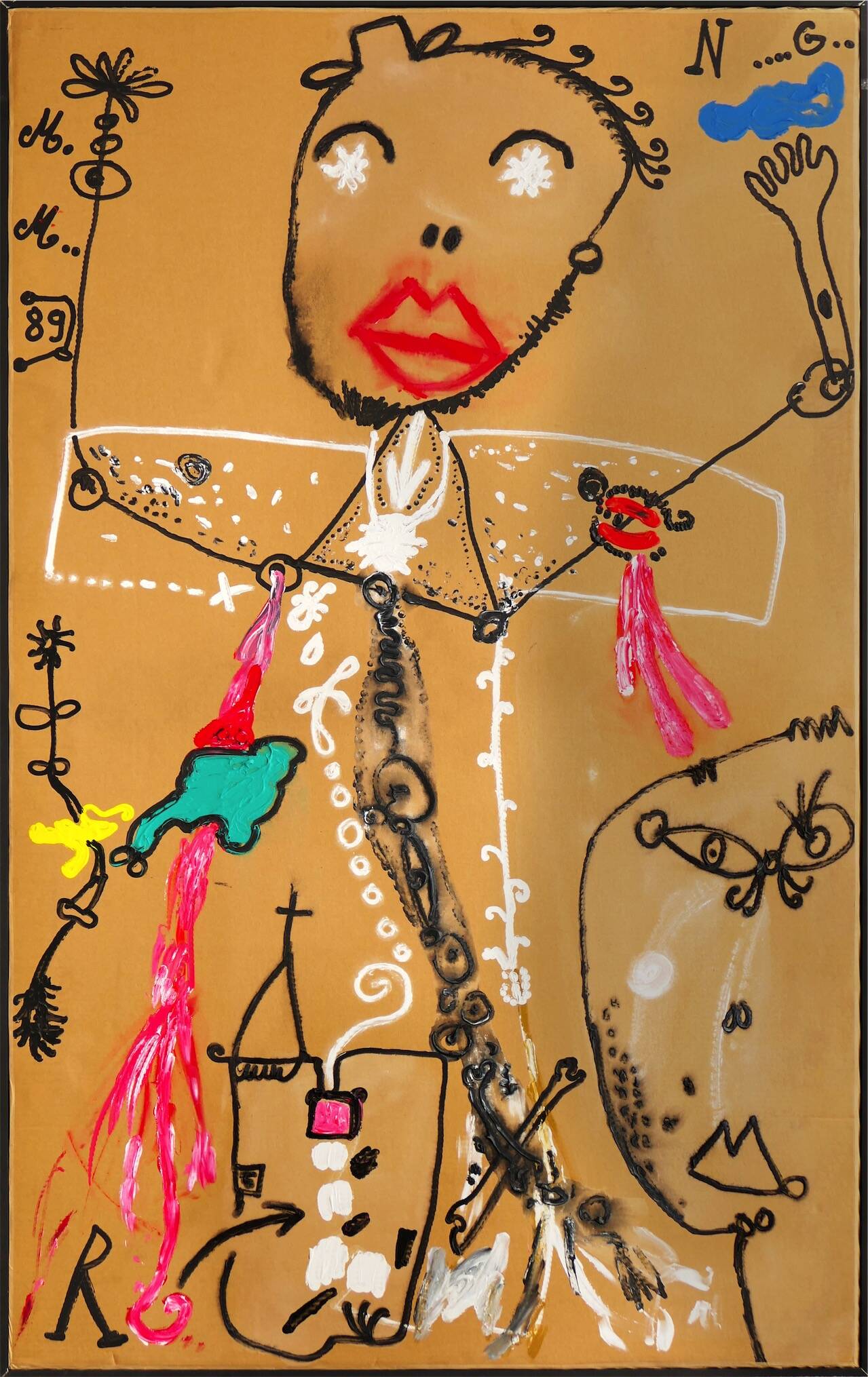 NG, 1989 acrylique sur carton marouflé sur toile 158 x 97 cm