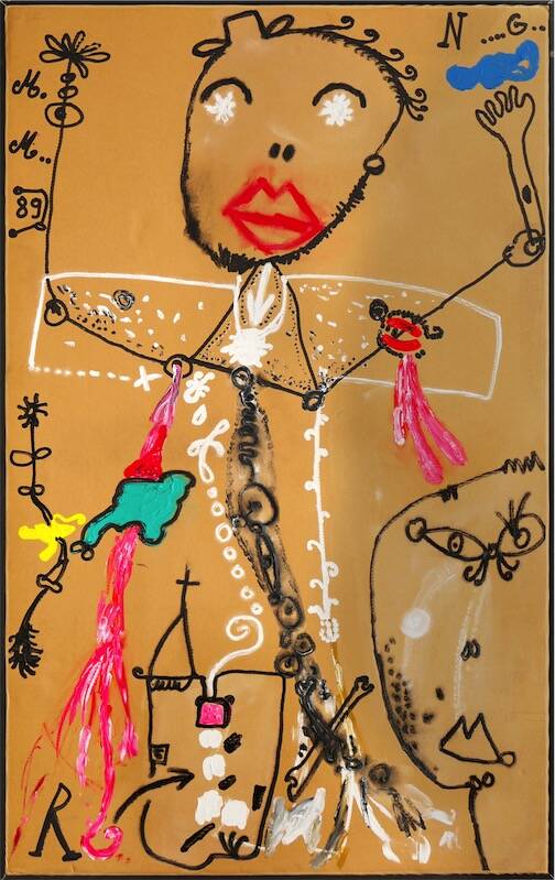 Sandkat4X4 NG, 1989 acrylique sur carton marouflé sur toile 158 x 97 cm