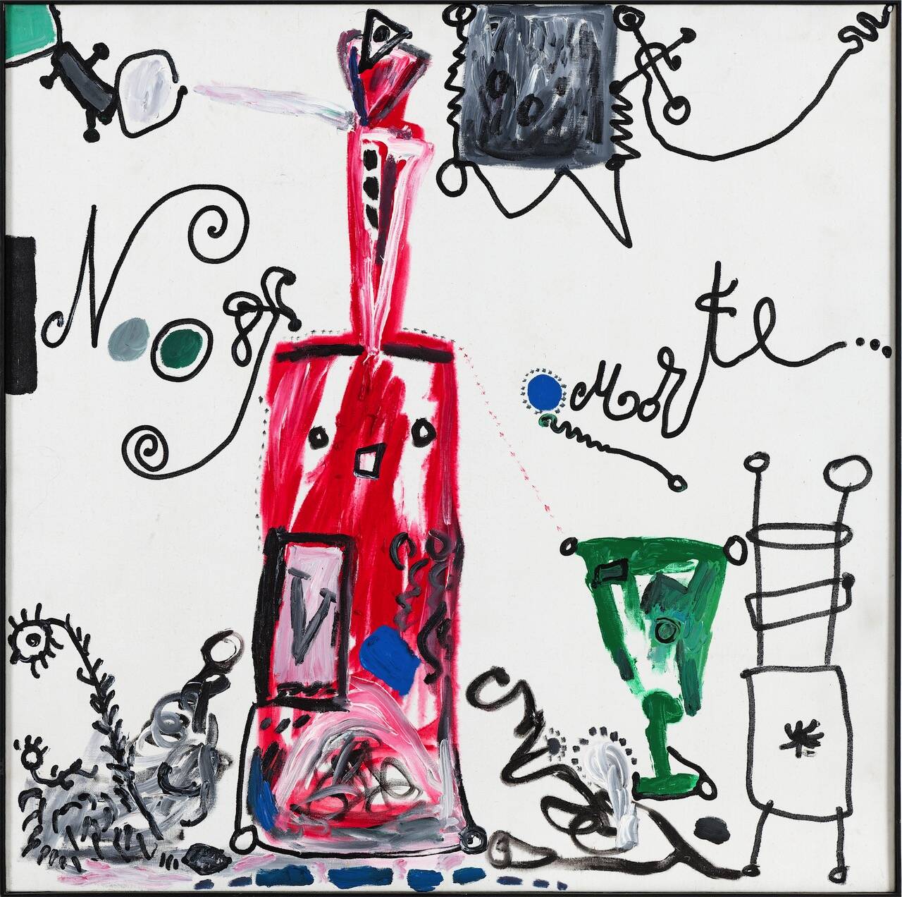 Nature Morte, 1989 huile sur toile 100 x 100 cm