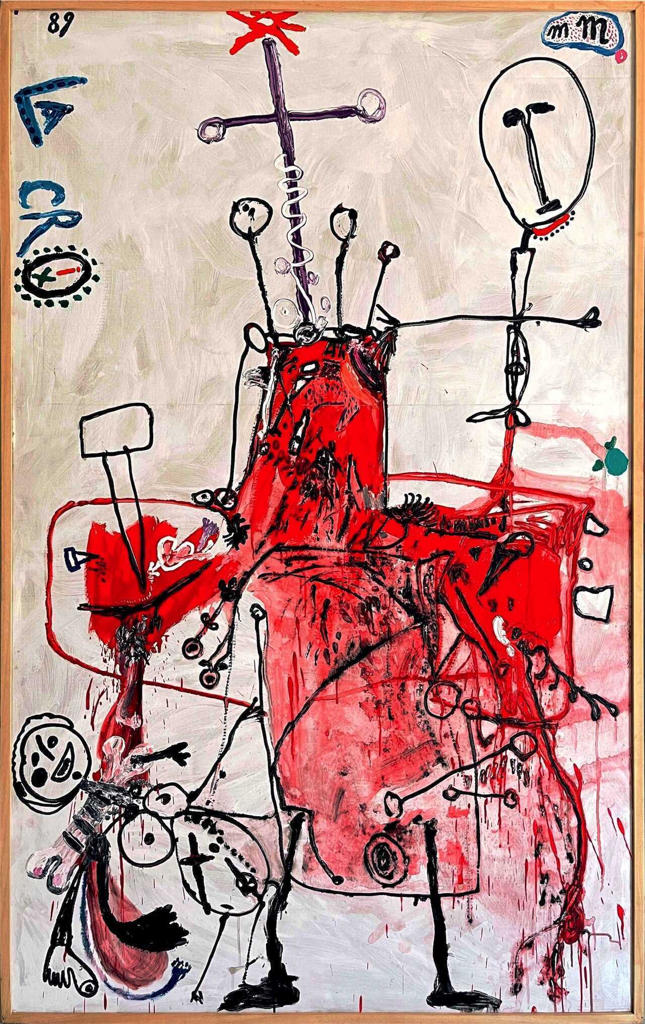 la croix, 1989 acrylique sur carton marouflé sur toile 207 x 128,5 cm