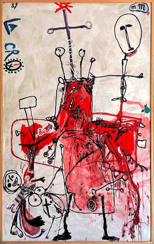 Sandkat4X4 la croix, 1989 acrylique sur carton marouflé sur toile 207 x 128,5 cm