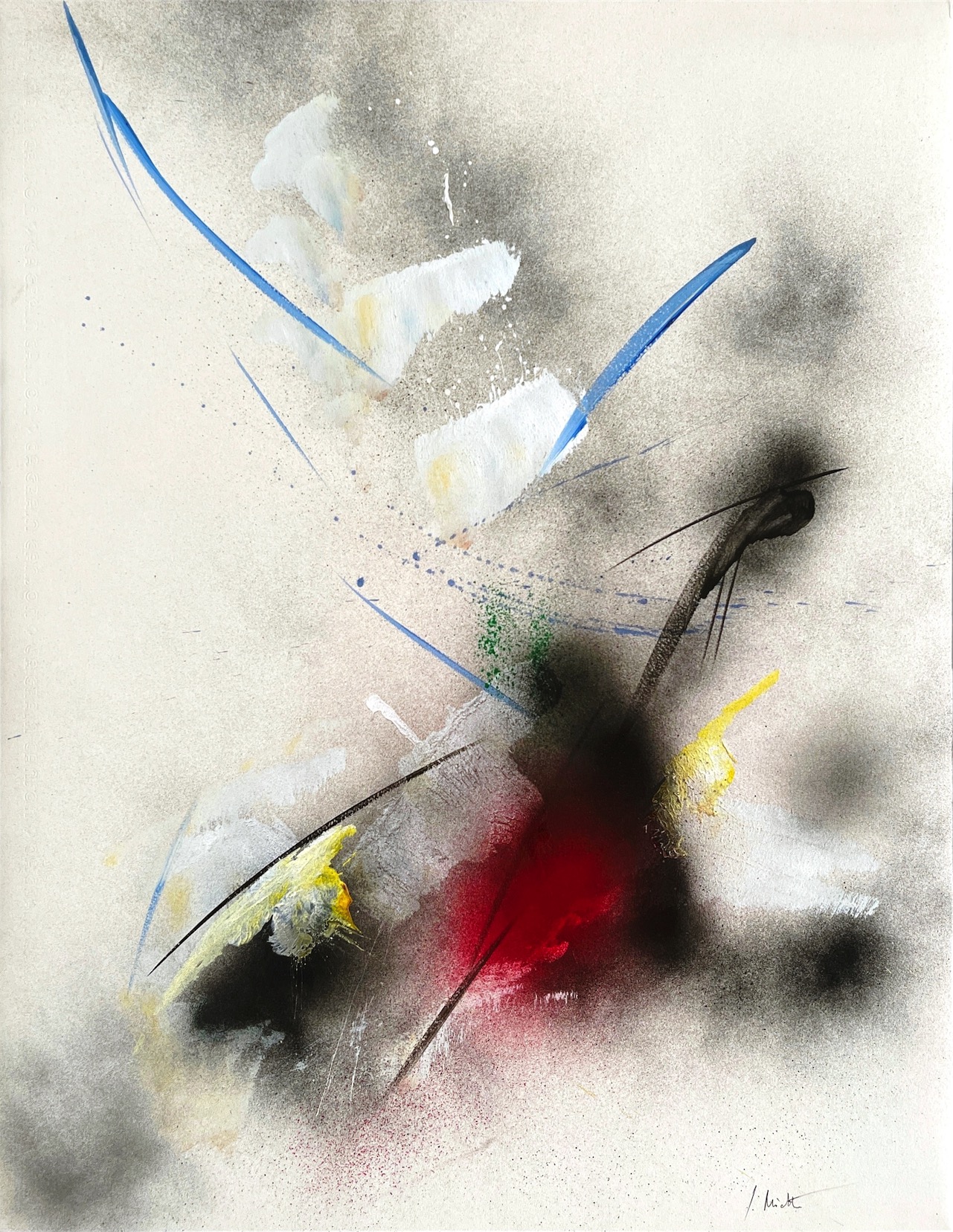 Sans titre, 1988 acrylique et aérosol sur papier marouflé sur toile  65 x 50 cm