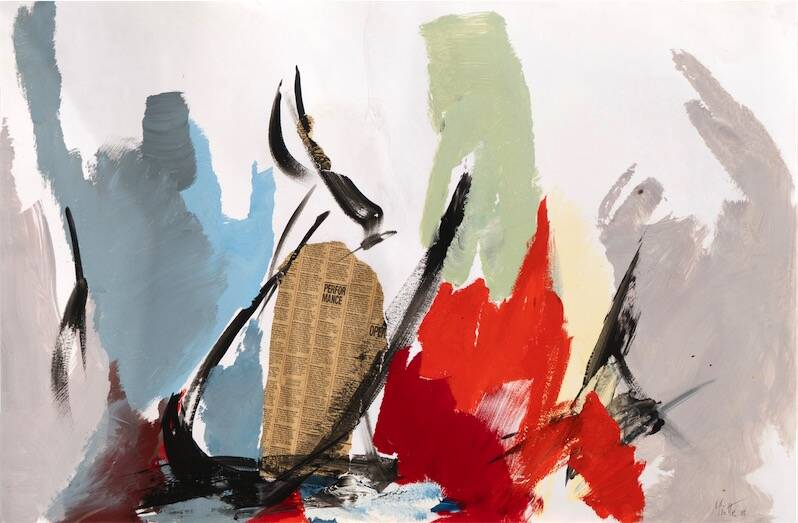 Sandkat4X4 Sans titre, 1988 acrylique et collage sur papier marouflé sur toile   64,8 x 99,5cm
