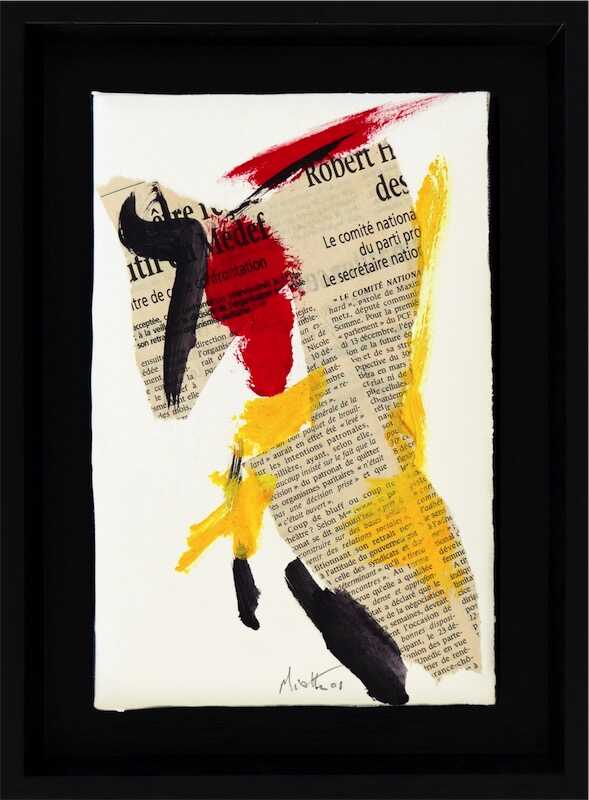 Sandkat4X4 Sans titre, acrylique et collage sur papier marouflé sur toile 2001 22,2 x 14,4 cm