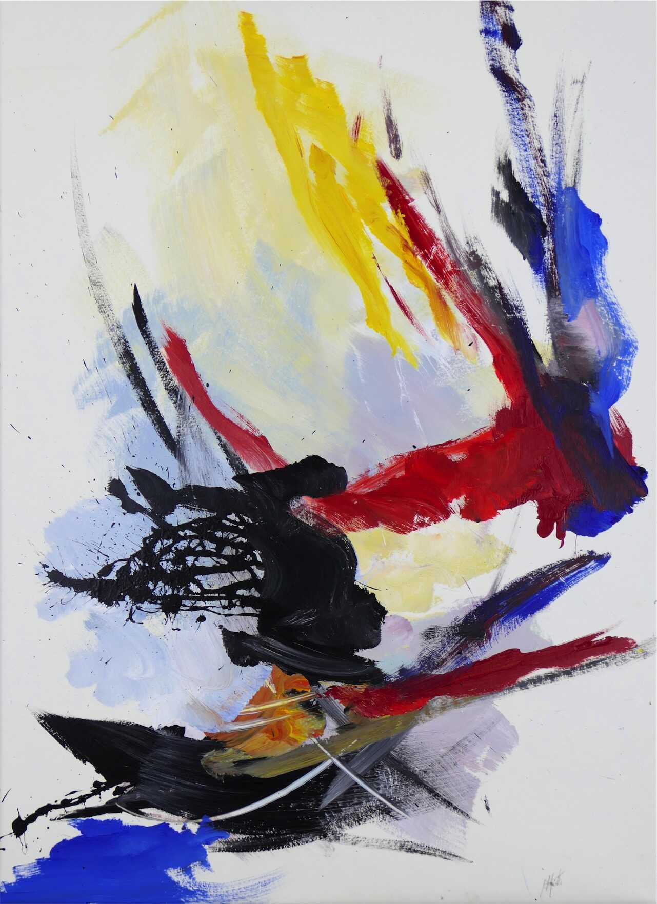 Sans titre, acrylique sur papier marouflé sur toile 100 x 72,5 cm