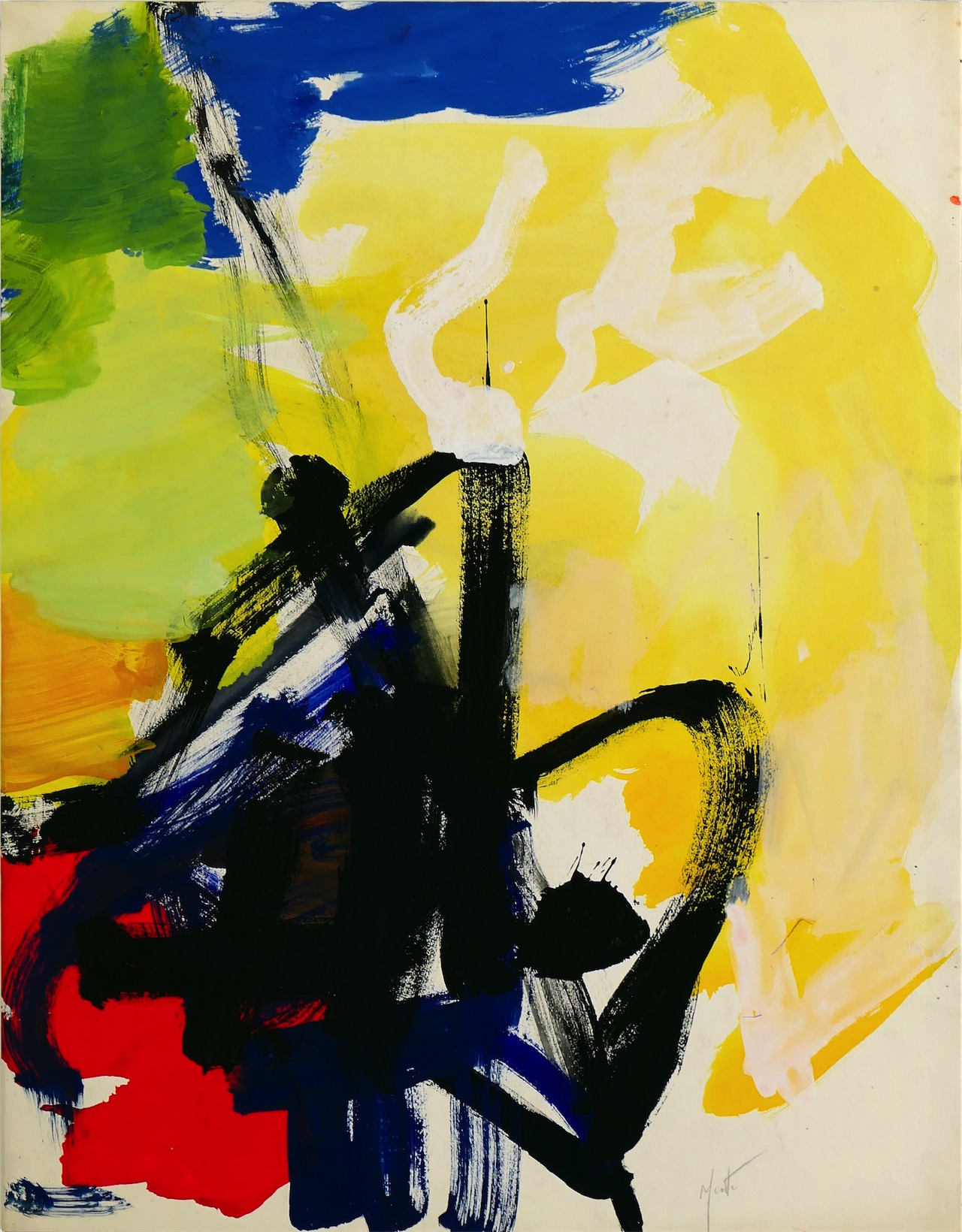 Sans titre, 1970 gouache sur papier marouflé sur toile 65 x 50 cm