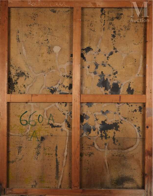 Sandkat4X4 La puce - Réseau noir plombé, 1960 huile et faserit sur toile 146 x 114 cm 