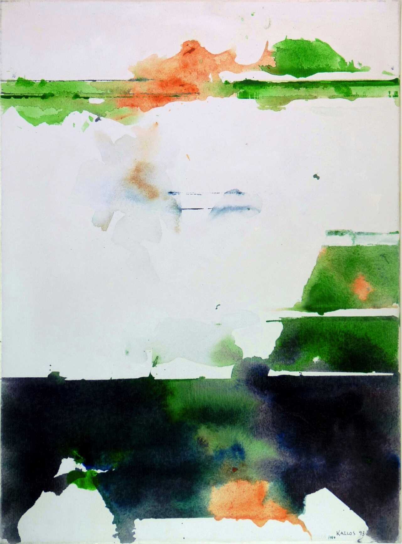  Paysage horizon vert, 1999 acrylique sur toile  65 x 92 cm